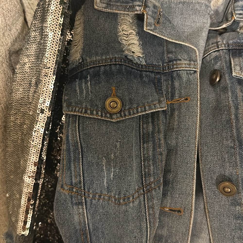 Unique Size Large Denim Macron Jacket - image 4